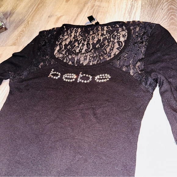 Bebe ribbed lace top - Picture 4 of 13